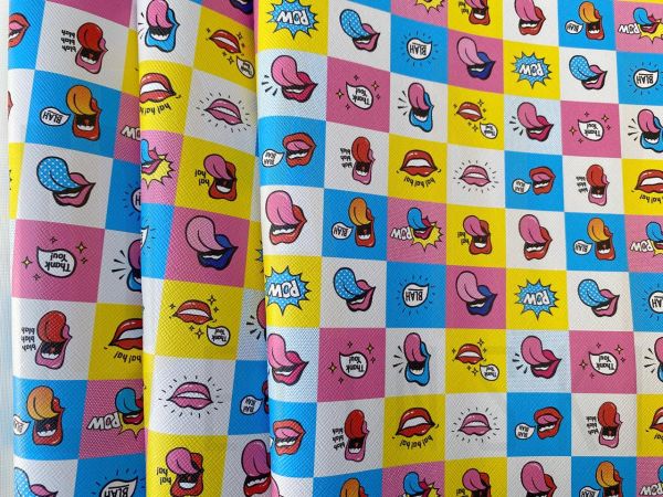 Sintético Estampado Pop Art 1