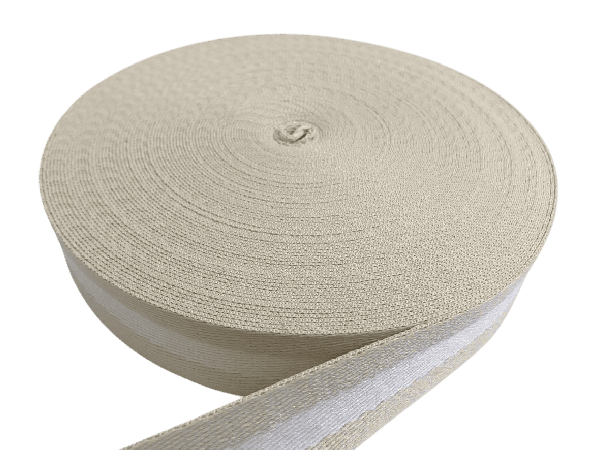 Alça Luxo Listra 4cm - Marfim/Branco