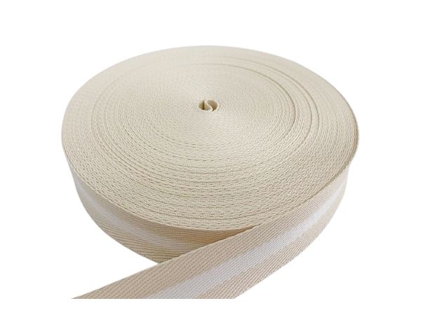 Alça Luxo Listra 4cm - Marfim/Branco