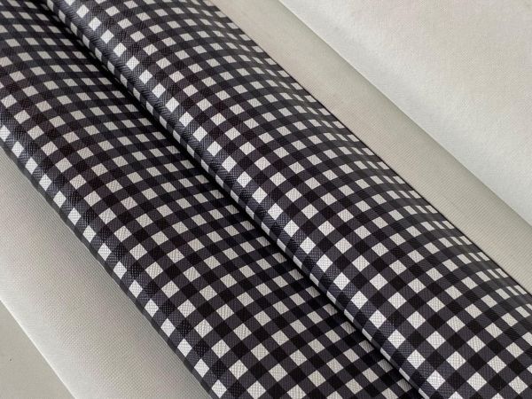 Sintético Estampado Xadrez - Preto