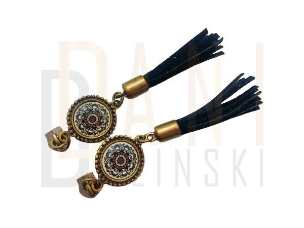 Cursor Mandala Tassel Ouro Velho - Preto