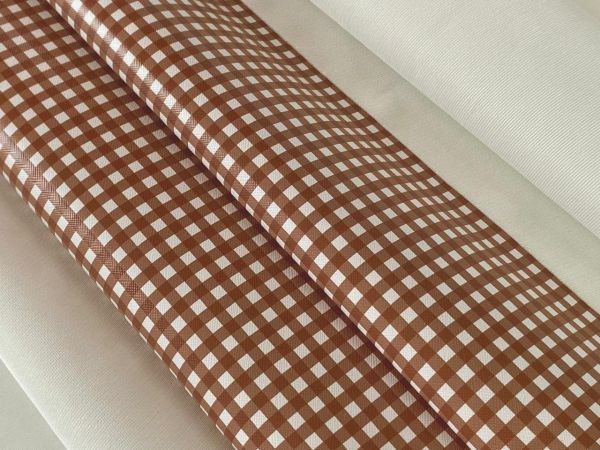 Sintético Estampado Xadrez - Terracota