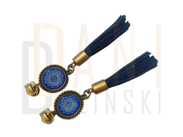 Cursor Mandala Tassel Ouro Velho - Marinho