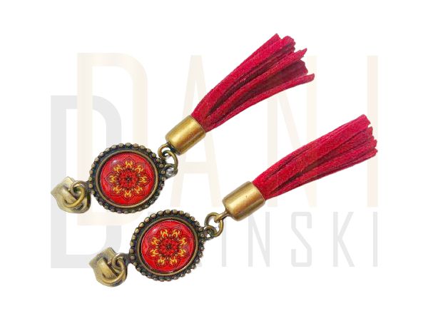 Cursor Mandala Tassel Ouro Velho - Vermelho