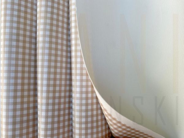 Sintético Estampado Xadrez - Areia 1