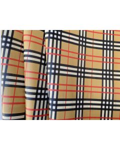 Sintético Estampado Tartan - Bege 1