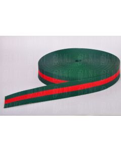 Alça Luxo Listras 3cm - Verde/Vermelho 1
